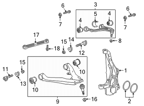 2021 GMC Yukon Front Suspension, Control Arm Diagram 2 - Thumbnail