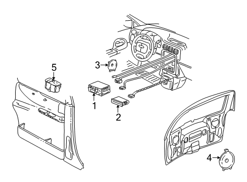 1999 Pontiac Montana Speaker Assembly, Uplevel Diagram for 16250345