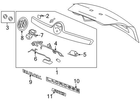 2015 Buick LaCrosse Exterior Trim - Trunk Lid Diagram