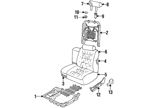 1999 Cadillac DeVille Pad Assembly, P/D Seat Back Diagram for 16793884