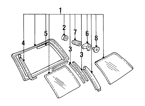 1991 Chevy S10 Blazer Weatherstip, Sliding Side Window Diagram for 14071873