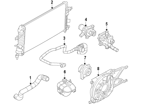 2008 Saturn Astra Cooling System, Radiator, Water Pump, Cooling Fan Diagram 4 - Thumbnail