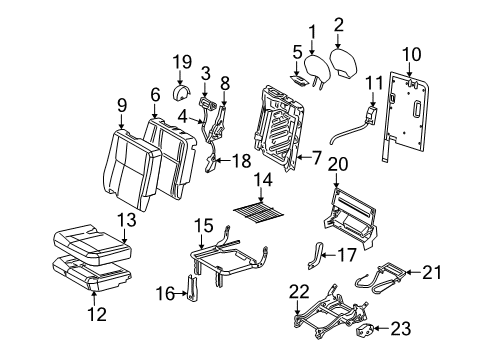 2006 Saturn Relay Cover,Rear Seat #2 Hinge Finish *Gray Diagram for 89043353