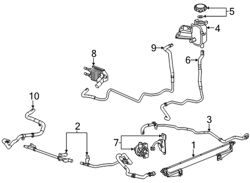 2022 Chevy Silverado 3500 HD Radiator & Components Diagram 2 - Thumbnail