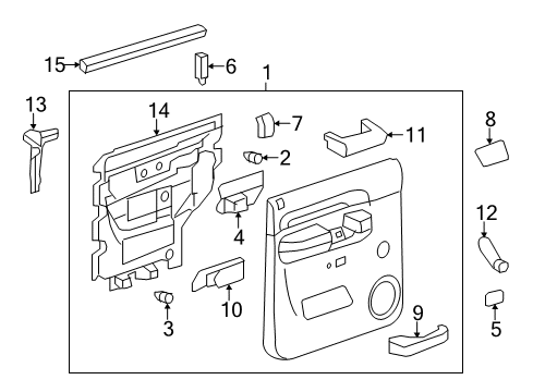 2014 GMC Sierra 3500 HD Interior Trim - Rear Door Diagram 3 - Thumbnail