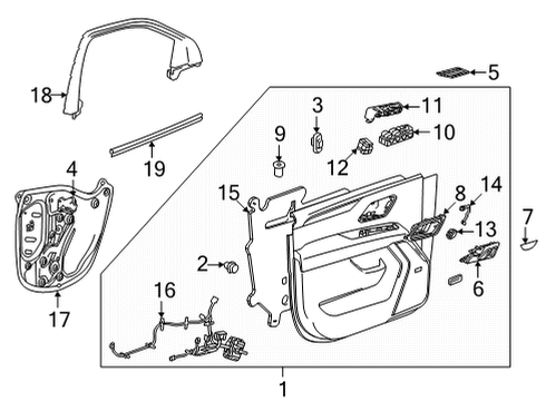 2023 Chevy Tahoe TRIM ASM-FRT S/D *BLACK Diagram for 87841663