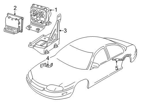 2001 Chevy Monte Carlo ABS Components, Electrical Diagram