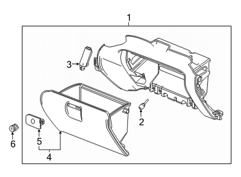 2021 GMC Yukon Door Assembly, I/P Compt *Jet Black Diagram for 84687494