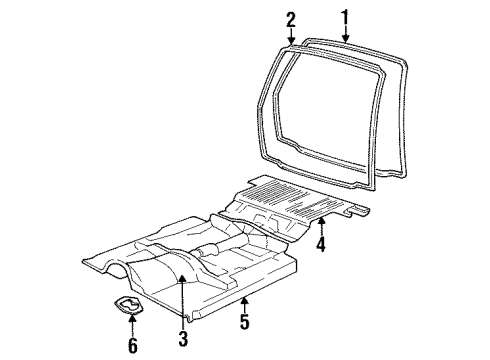 1990 Chevy S10 Blazer PANEL, Floor And Toe Panel Diagram for 15628261