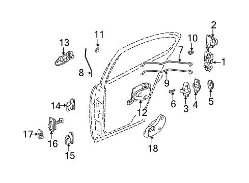 2003 Oldsmobile Alero Link Assembly, Rear Side Door Check Diagram for 22700047