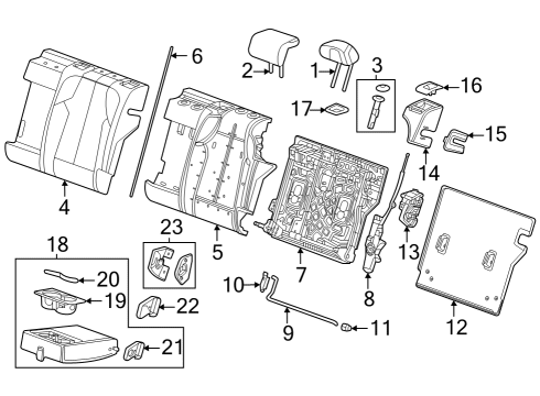 2024 Cadillac LYRIQ Rear Seat Components Diagram