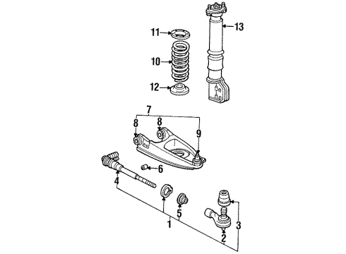 1995 Buick LeSabre Rear Suspension, Control Arm Diagram 1 - Thumbnail