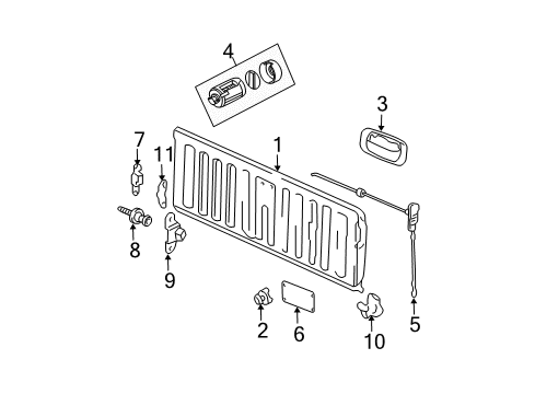 2008 Chevy Colorado Tail Gate, Body Diagram 2 - Thumbnail