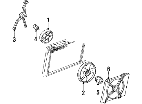 1988 Buick Reatta Cooling System, Radiator, Water Pump, Cooling Fan Diagram 1 - Thumbnail