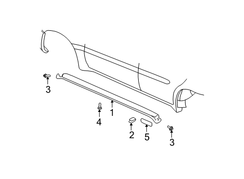 1999 Oldsmobile Alero Exterior Trim - Pillars, Rocker & Floor Diagram 2 - Thumbnail