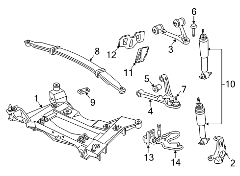 2004 Chevy Corvette Front Suspension, Control Arm Diagram 1 - Thumbnail