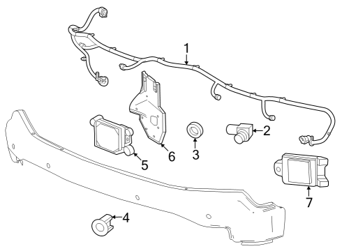 2023 GMC Sierra 1500 Bracket, Front Park Asst Alarm Sen *Serv Primer Diagram for 84590525