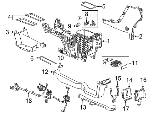 2021 GMC Terrain Retainer,Front Floor Console *Black Diagram for 84020198