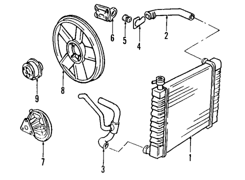 2004 Pontiac Sunfire Cooling System, Radiator, Water Pump, Cooling Fan Diagram 2 - Thumbnail