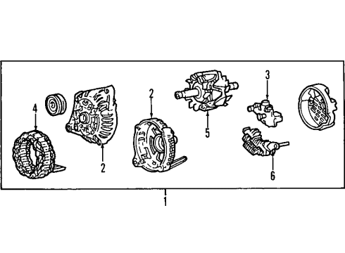 2004 Chevy Aveo Generator Assembly, . Diagram for 42733403