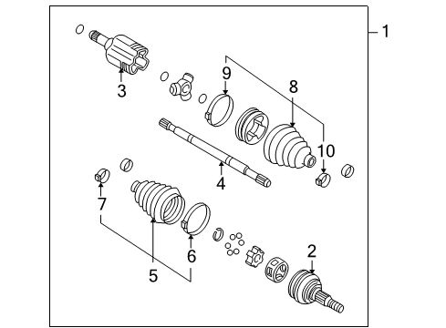 2006 Pontiac Montana Front Wheel Drive Shaft Assembly Diagram for 19256586