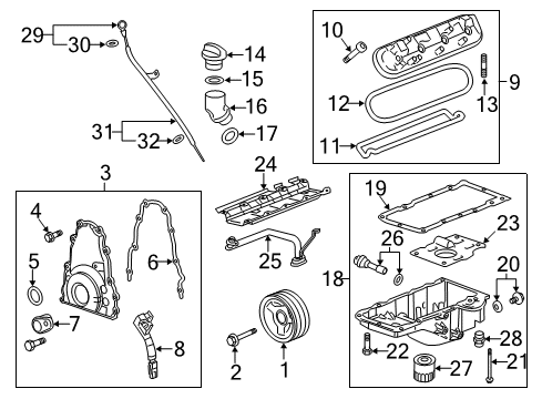 2013 Cadillac CTS Bolt,Oil Pan Diagram for 12554990