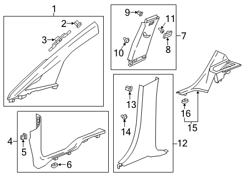 2017 Chevy Bolt EV Molding Assembly, Front Side Door Sill Garnish *Dark Galvanie Diagram for 42543777