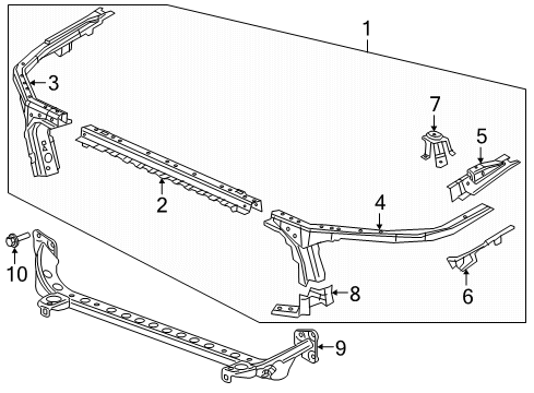 2020 Chevy Malibu Radiator Support Diagram