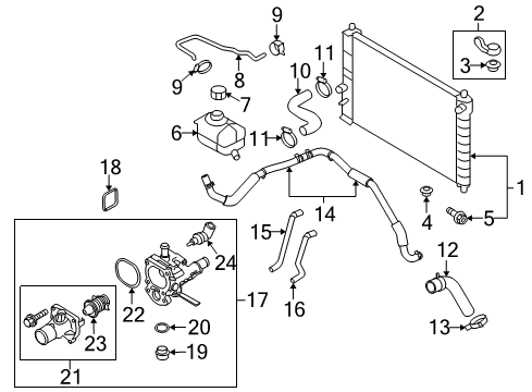 2011 Chevy Aveo5 Radiator Inlet Hose (Upper) Diagram for 96810843