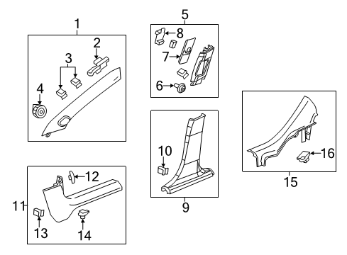 2018 Chevy Sonic Interior Trim - Pillars, Rocker & Floor Diagram