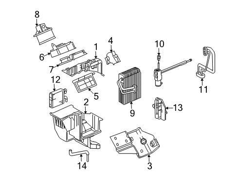 2005 Chevy Uplander A/C Evaporator & Heater Components Diagram 2 - Thumbnail