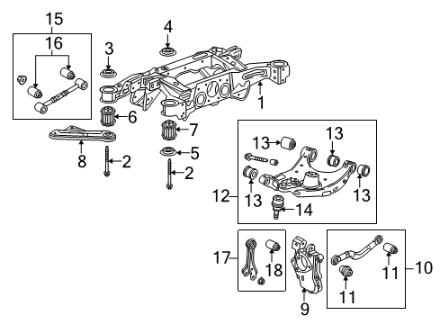 2013 Cadillac SRX Link Assembly, Rear Suspension Diagram for 15873690