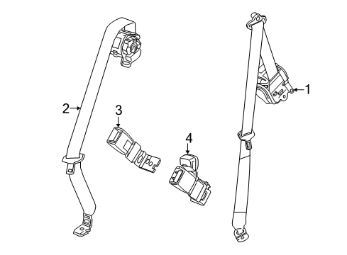 2018 Chevy Bolt EV Rear Seat Belts Diagram