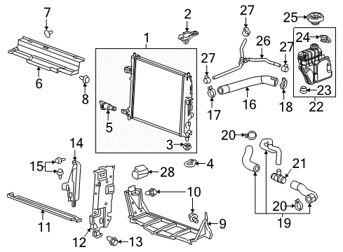 2016 Cadillac ATS Radiator & Components Diagram 4 - Thumbnail