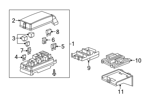 2009 Pontiac Torrent Block Assembly, Body Wiring Harness Junction Diagram for 20819330