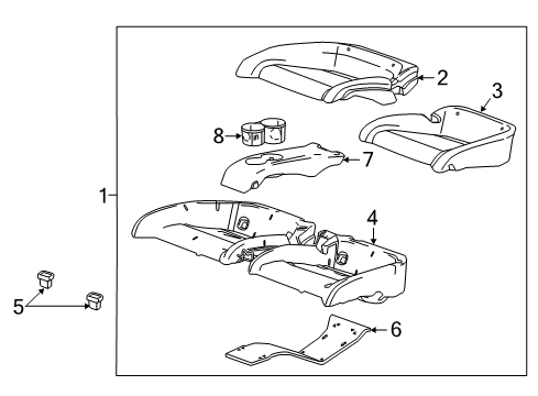 2016 Cadillac ATS Cover Assembly, Rear Seat Cushion *Platinum Diagram for 23374610