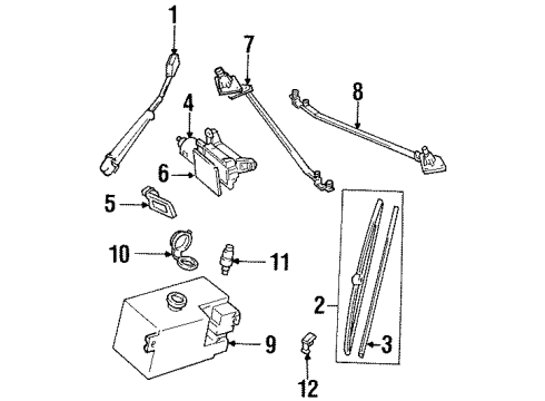 1992 GMC C3500 Wiper & Washer Components Diagram