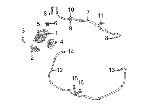 2000 Cadillac Seville Insulator,P/S Gear Inlet Pipe Diagram for 26054706