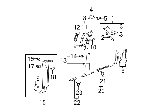 2011 Chevy Avalanche Cover, Removable M/Gate Hinge Finish *Light Ttnum Diagram for 15827549