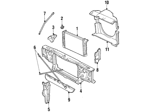 1985 Oldsmobile Delta 88 Deflector, Radiator Lower Air Diagram for 375691