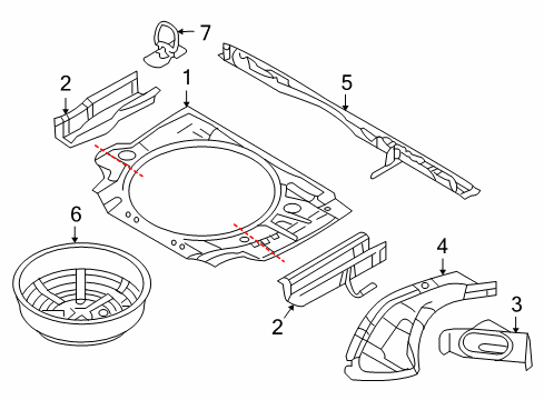 2008 Saturn Astra Rear Floor & Rails Diagram