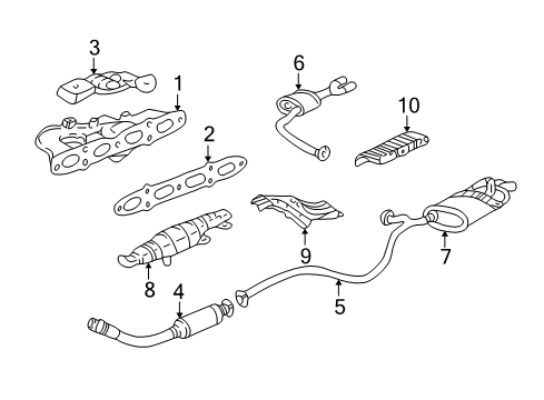 1999 Pontiac Sunfire 3Way Catalytic Convertor Assembly (W/ Exhaust Manifold P Diagram for 25321134