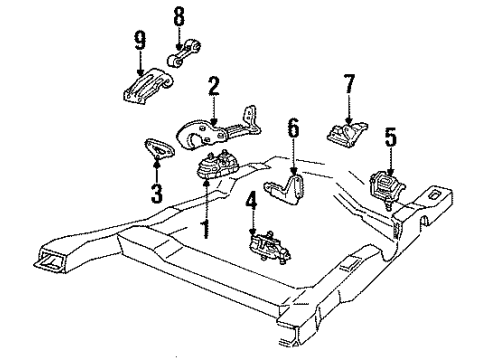 1988 Buick Century Engine & Trans Mounting Diagram