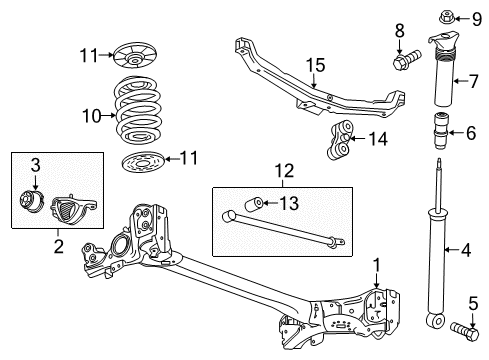 2017 Chevy Cruze Rear Shock Absorber Assembly (W/ Upper Mount) Diagram for 39040199