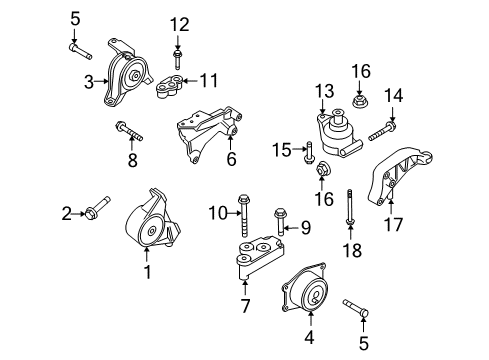 2008 Saturn Astra Engine & Trans Mounting Diagram 1 - Thumbnail