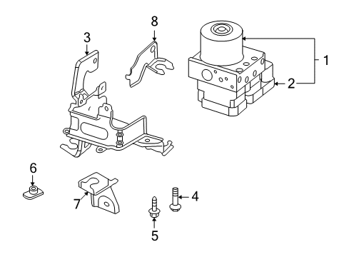 2008 Saturn Astra Brake Pressure Modulator Valve Diagram for 93196129