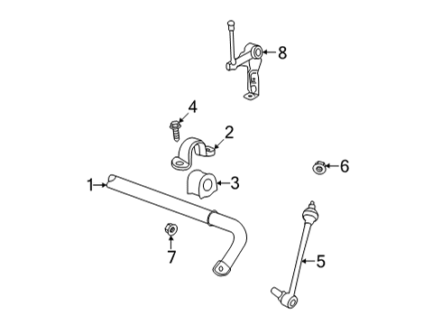 2022 GMC Hummer EV Pickup Stabilizer Bar & Components - Front Diagram