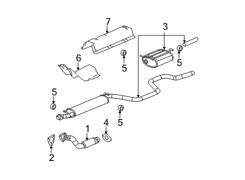 2005 Chevy Malibu Exhaust Components Diagram