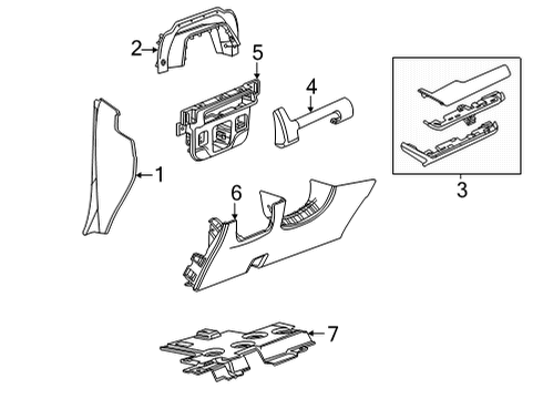 2023 Cadillac Escalade Plate Assembly, I/P Sw Tr *Black Diagram for 84925670