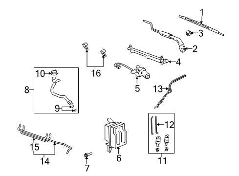 2008 Saturn Vue Wiper & Washer Components Diagram 6 - Thumbnail